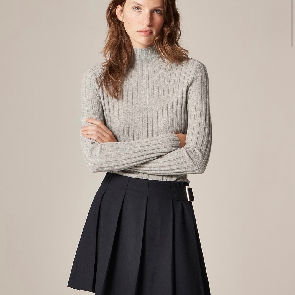 J CREW S‎ Wide-rib cashmere turtleneck sweater CO326